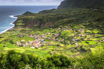 Azores coastline landscape in Faja Grande, Flores island. Portug - 106094015