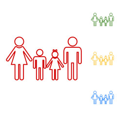 Family sign. Set of line icons