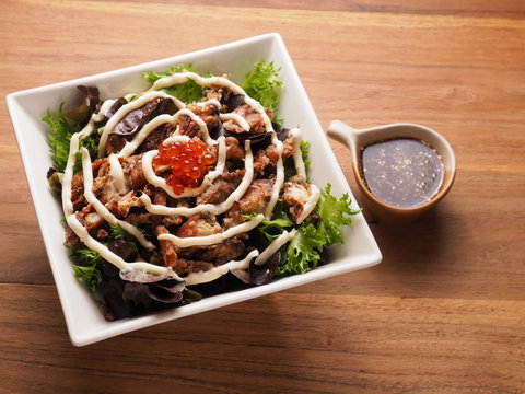 soft-shell crab with salad