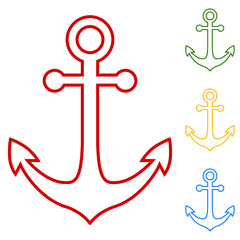 Anchor. Set of line icons