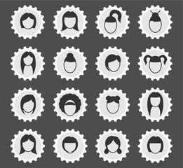 woman hair silhouettes