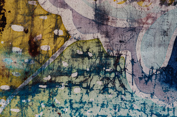 Abstraction, hot batik, background texture, handmade on silk, abstract surrealism art