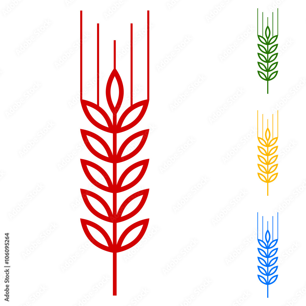 Poster wheat vector. set of line icons