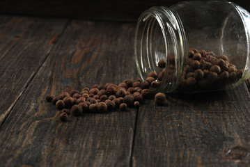 pepper on the wooden table