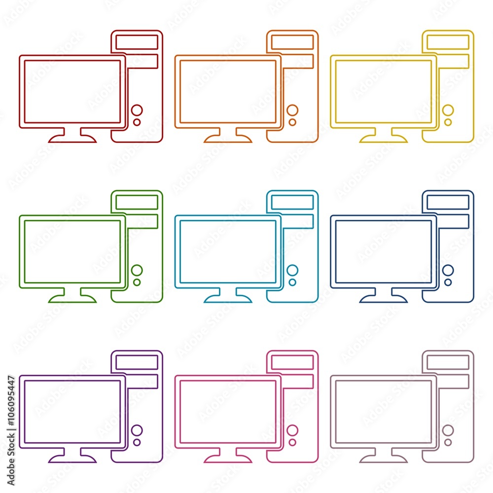 Poster computer icons set