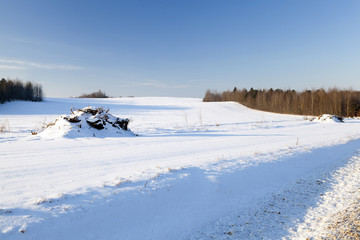 snow covered field  