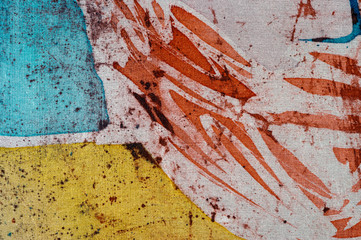 Abstraction, hot batik, background texture, handmade on silk, abstract surrealism art