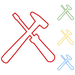 Tool. Set of line icons