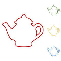 Tea maker. Set of line icons