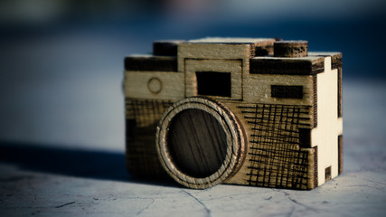 Vintage style of Toy wood camera.