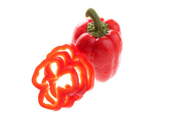 Red pepper on a white background