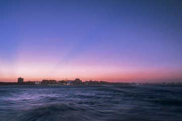 Mooloolaba beach at dusk. Sunshine Coast, Queensland.