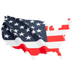 Series of border alike shaped ruffled flags - United States of America
