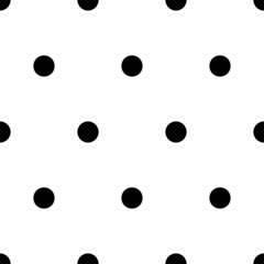 Vector seamless pattern. Abstract background with circles. Black and white polka dot ornament