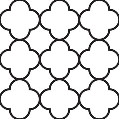 Ornamental arabic seamless pattern. Vector black and white background.