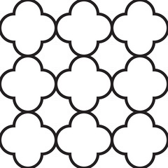 Ornamental arabic seamless pattern. Vector black and white background.