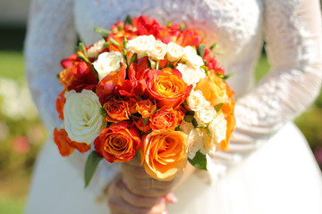 Lovely red bridal bouquet
