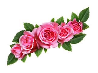 Pink rose flowers wave arrangement