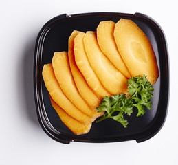 Sukiyaki Japan food on white background 
