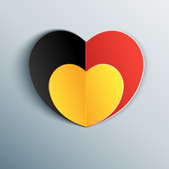 Flag of Belgium with heart shape