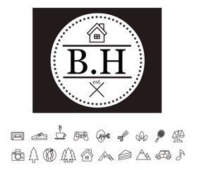 BH template Logo design for your company.