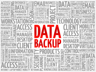 Fototapeta premium Data Backup word cloud concept