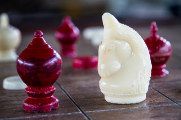 White knight, thai chess. Ultimate Brain Games, selective focus