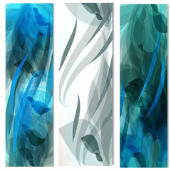 Vector set of abstract blue backgrounds for design