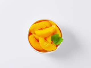 Fototapeta na wymiar canned peach slices