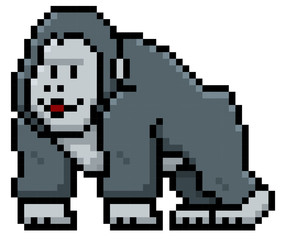 Vector illustration of Gorilla Cartoon - Pixel design