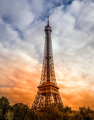 Old buildings and structures. PARIS Attractions. Sights. Eiffel Tower