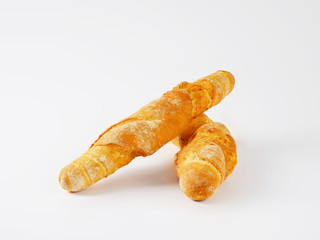two thin crispy baguettes