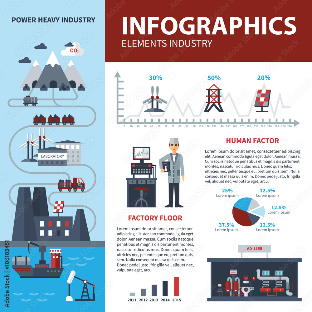 Canvas Prints energy and industry infographics