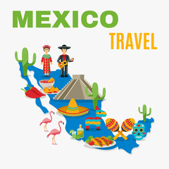 Obraz premium Map Mexico Background
