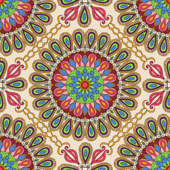 Vector seamless texture. Beautiful mandala pattern for design and fashion with decorative elements in ethnic indian style - 106104221
