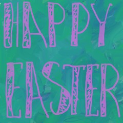 Happy Easter Pink on Green