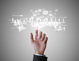 Holding virtual icon  social network