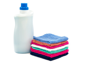 Obraz na płótnie Canvas Detergent and stack towels.
