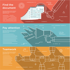 Fototapeta premium Set of flat design concepts for business