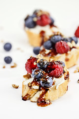 Fruit Bruschetta in a Row