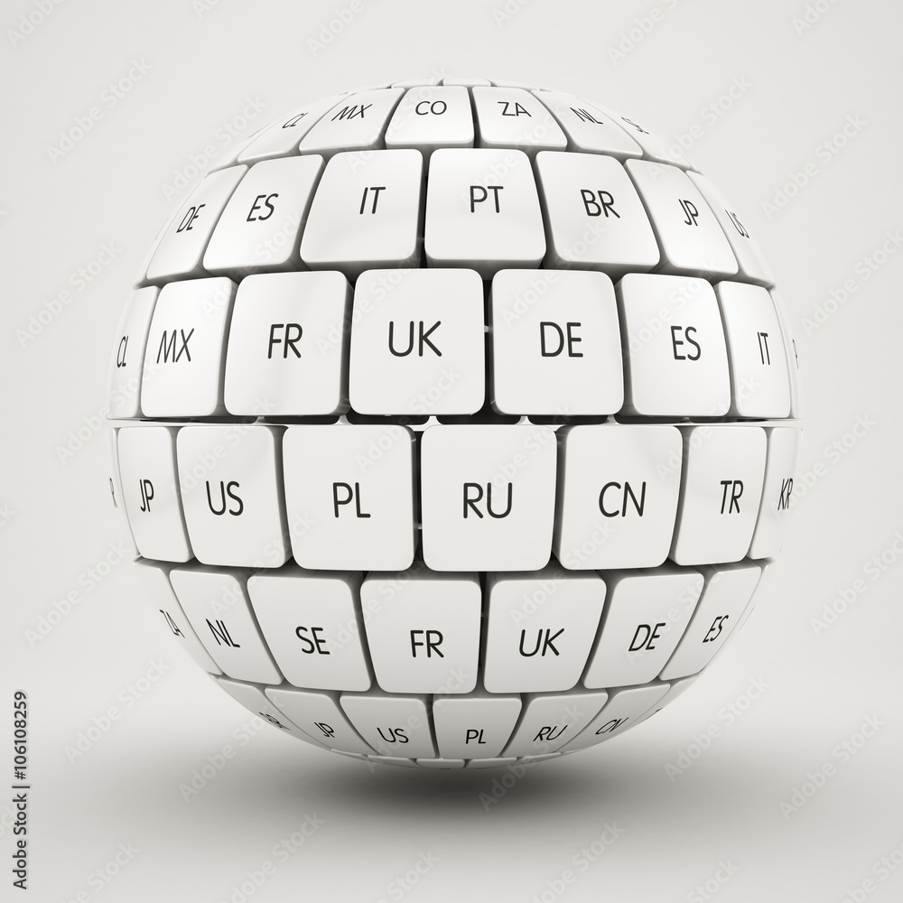 Poster group translation cubes in the sphere shape