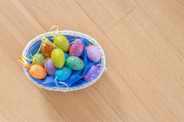 Basket with easter eggs