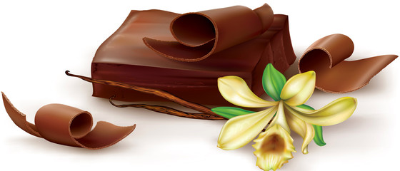 Chocolate with vanilla flover