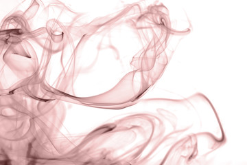 rose quartz color smoke on white background