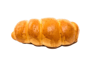 bun with sausage isolated