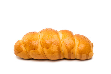 bun with sausage isolated