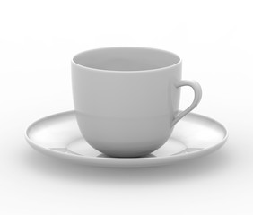 Gray coffee cup with plate