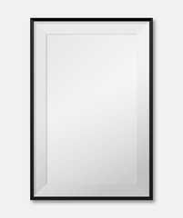 blank picture frame template set isolated on wall