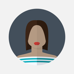 Vector female avatar icon in flat style african nationality.Vector woman african nationality.Women user avatar .Female vector icon.African type of appearance