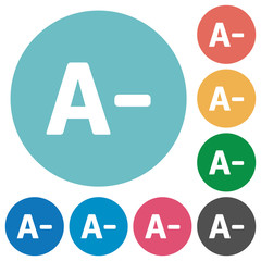 Flat decrease font size icons